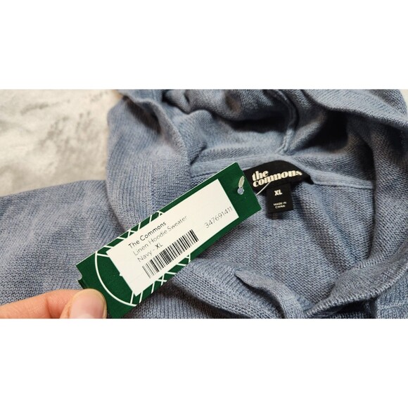 The Commons Men's Navy XL Linen Hoodie Sweater NWT - Picture 4 of 8